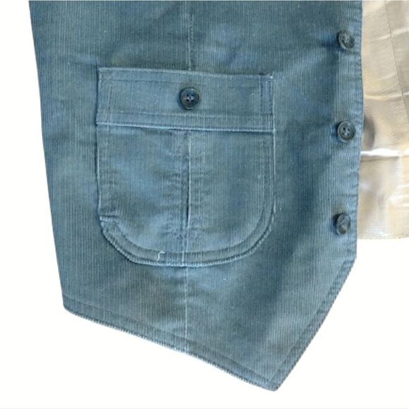 Levi's 70s Wildfire Sportswear Blue Corduroy Button Up Vest *Fits like S/ M - Picture 5 of 16